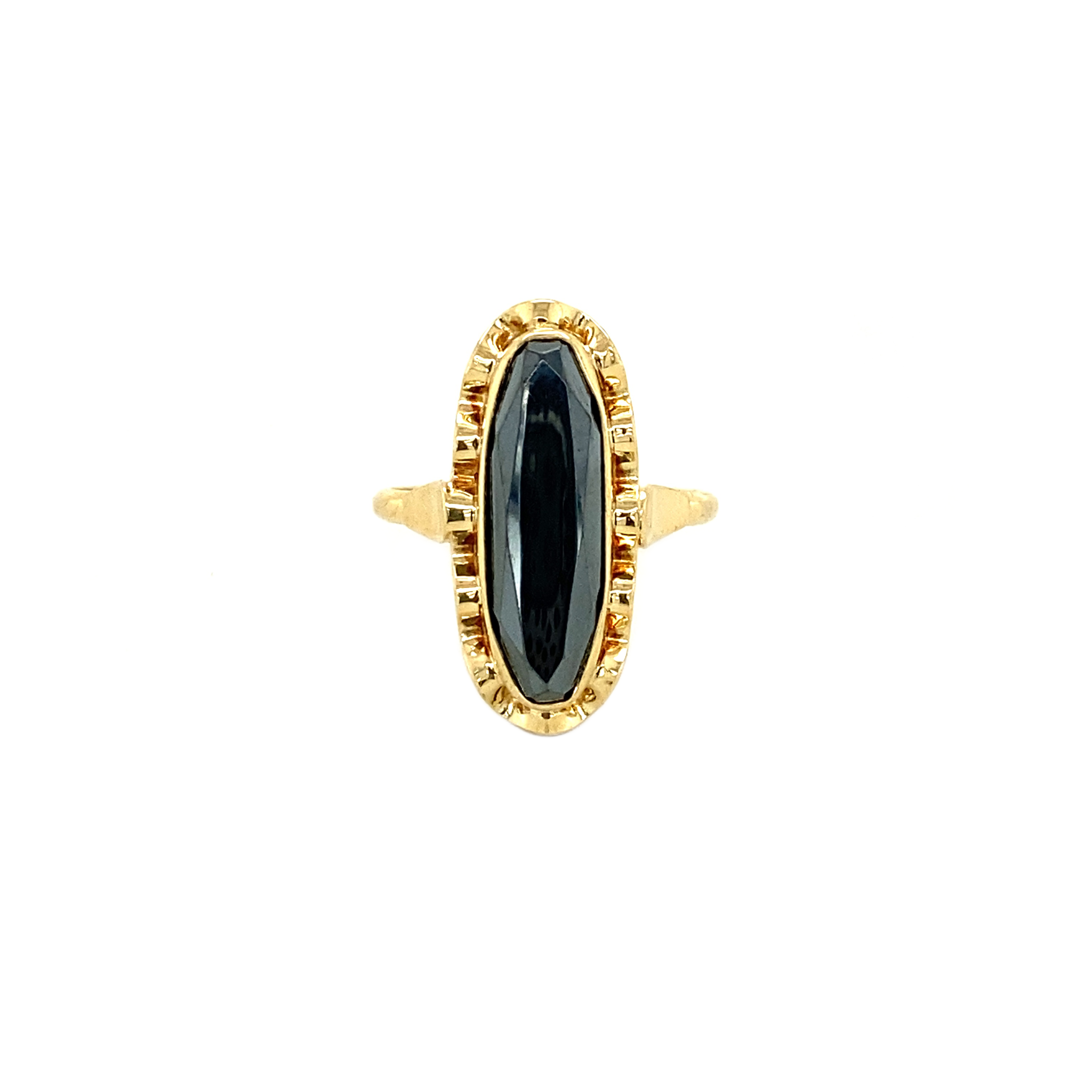 Vintage 14K Gold Ring with Hematite